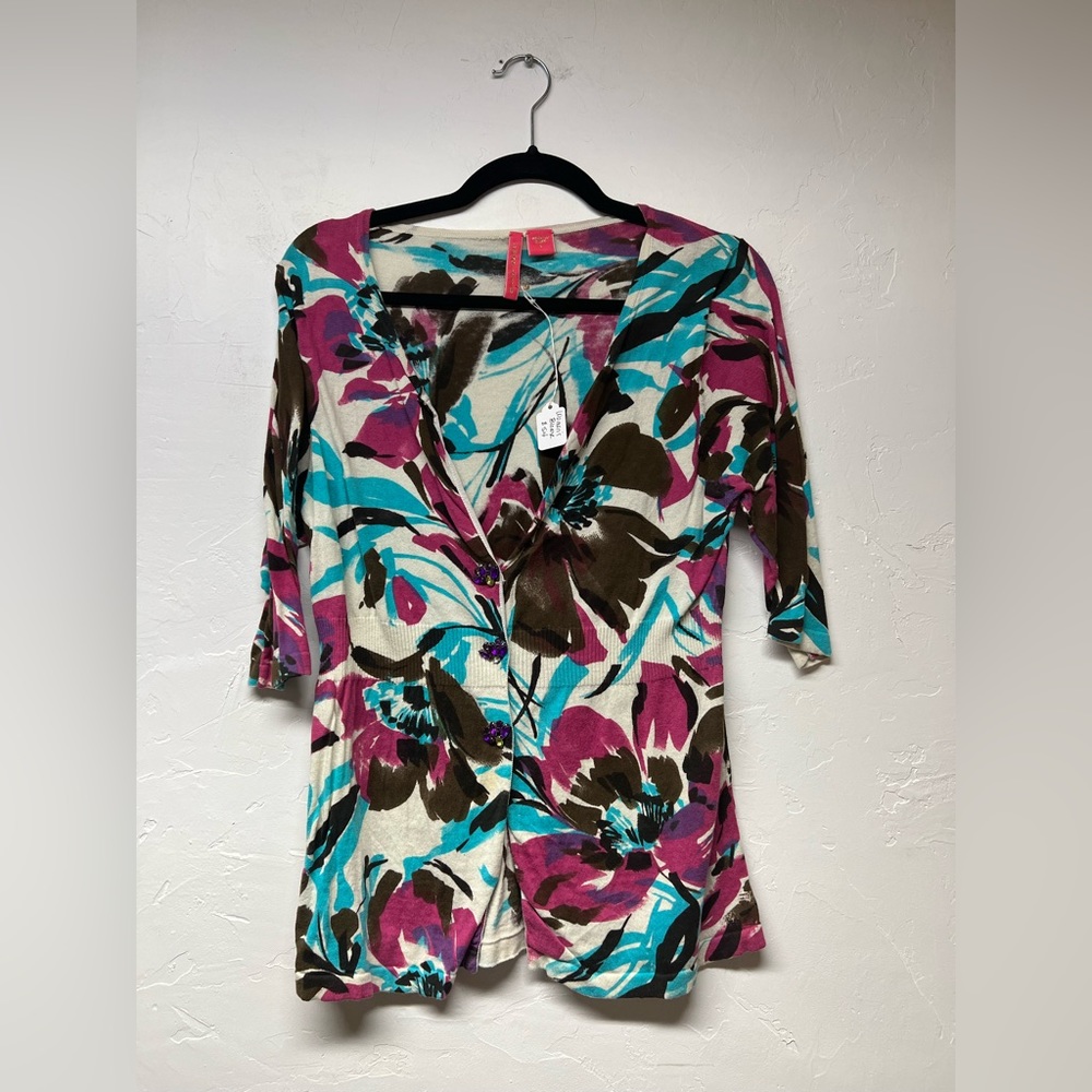 Charlotte V Cut Patterned Blouse - image 1
